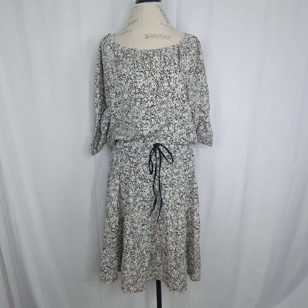 Black White Flowy Chiffon Dress Medium Ann Taylor